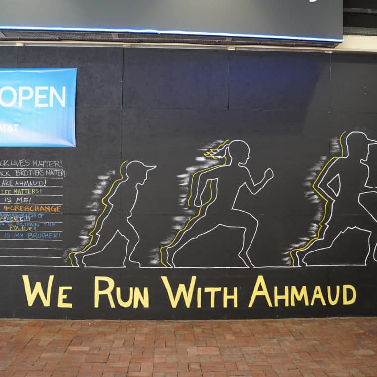 Gallery Place Murals 2: We Run With Ahmaud, by Denver Smith Foundation