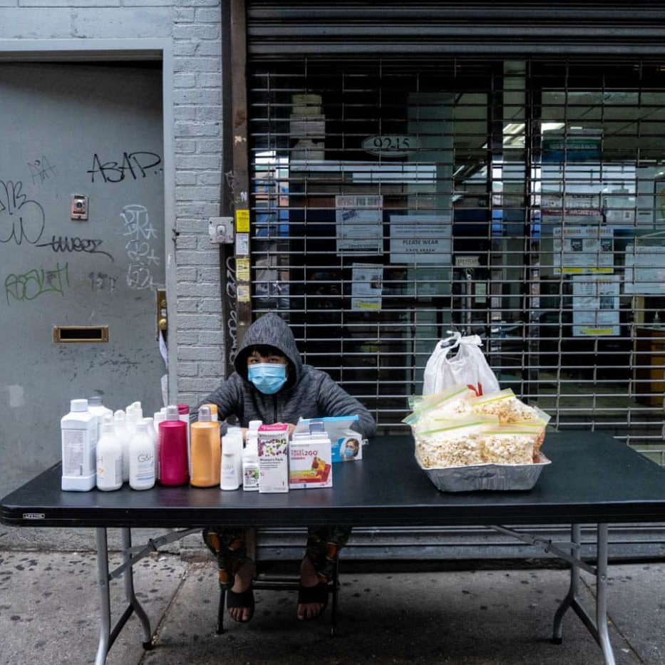 Child street vendor, 9215 Roosevelt Ave., Queens, November 15, 2020.