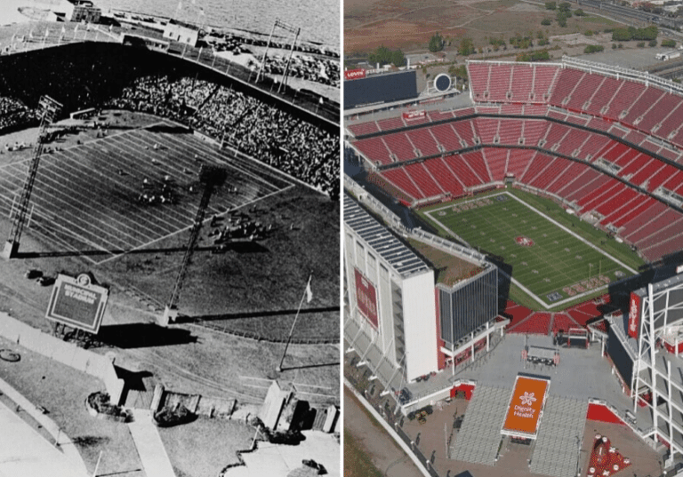 Roosevelt Stadium and Levi's Stadium.