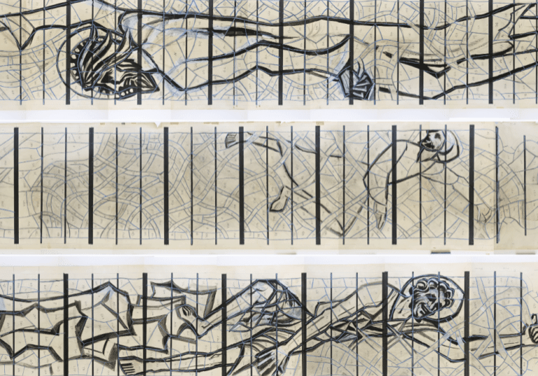 Sketches of stained glass designs.